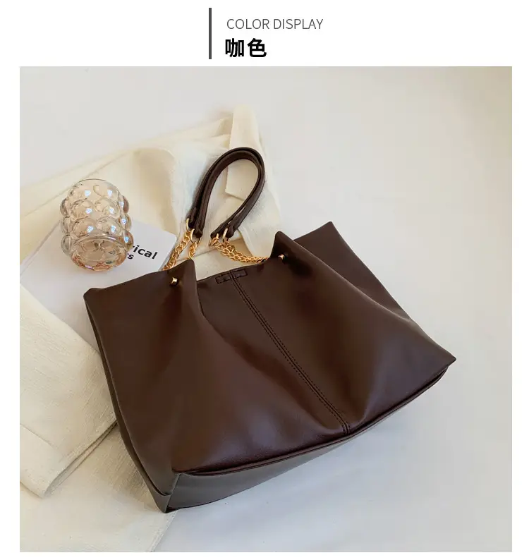 Brown Leather Chain Shoulder Bag for Women — feature 12