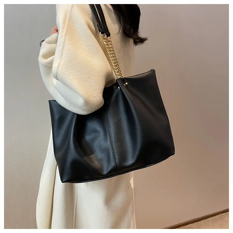 Brown Leather Chain Shoulder Bag for Women — feature 14