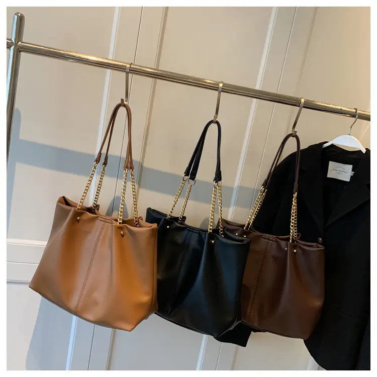 Brown Leather Chain Shoulder Bag for Women — feature 25
