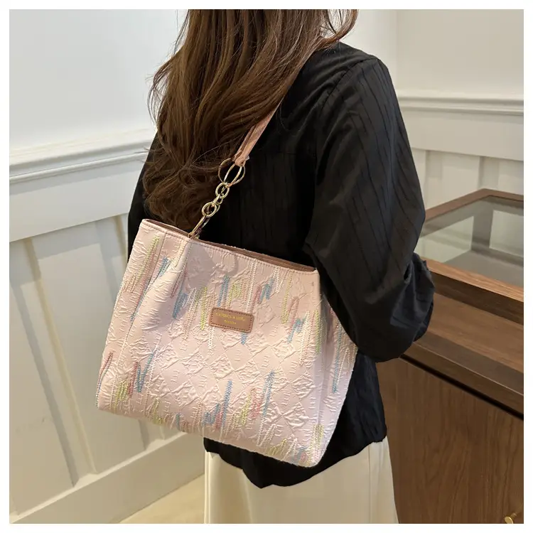 Black White Print High Shoulder Tote Bag for Women - Image 8