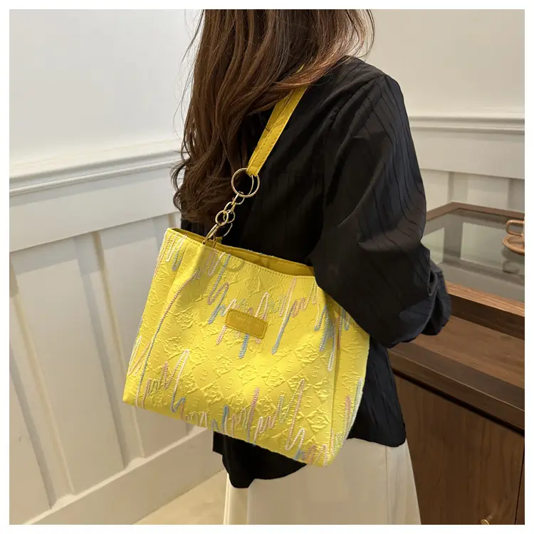 Black White Print High Shoulder Tote Bag for Women — feature 20
