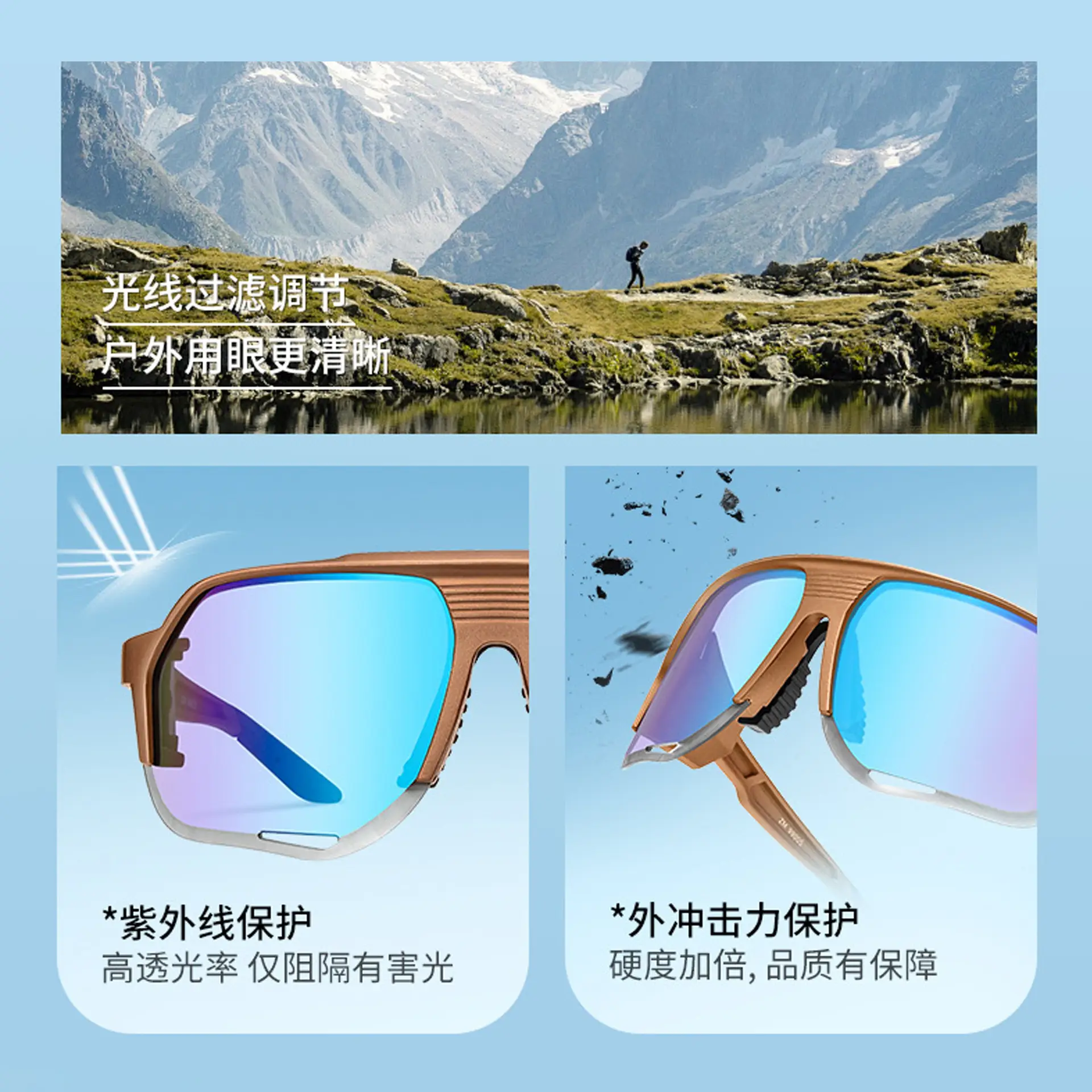 Anti-UV Cycling Sunglasses for Road & Mountain Bikes