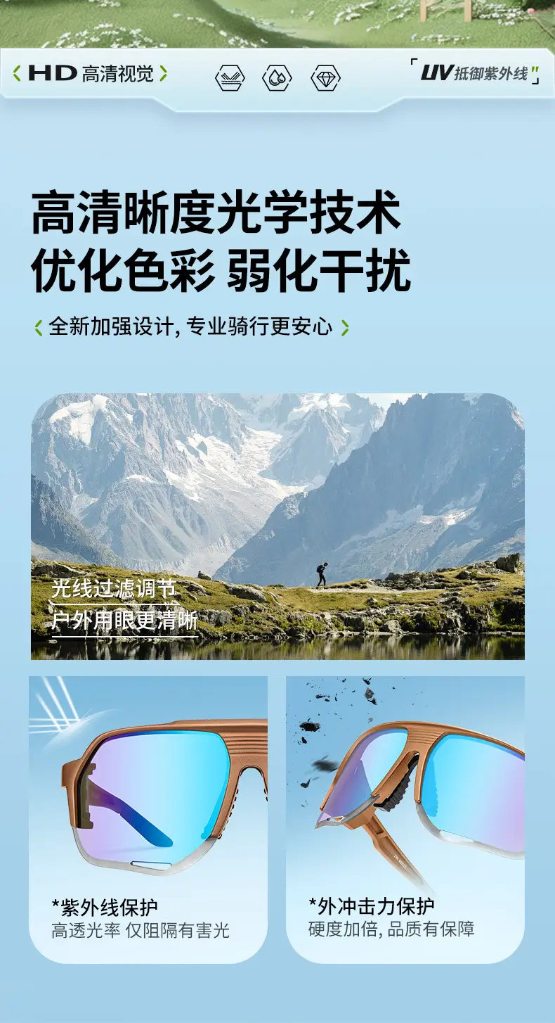 Anti-UV Cycling Sunglasses for Road & Mountain Bikes — feature 14