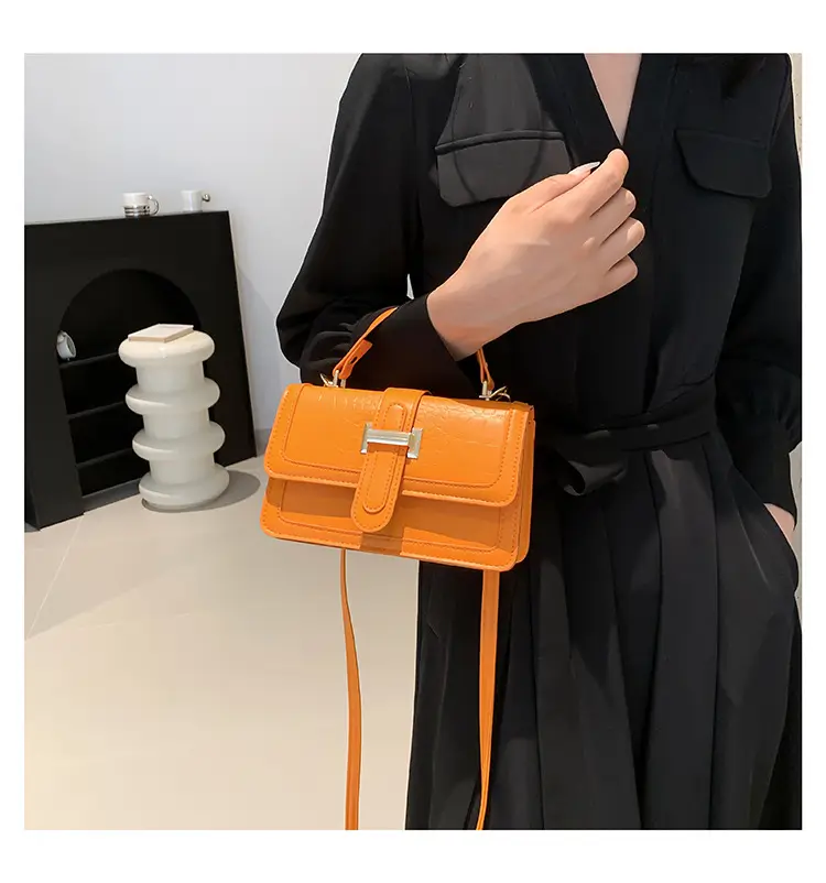 Orange Croc Leather Shoulder Bag for Women 2024 — feature 11