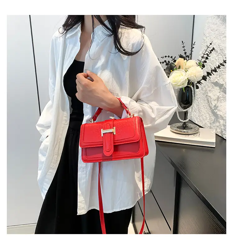 Orange Croc Leather Shoulder Bag for Women 2024 — feature 20