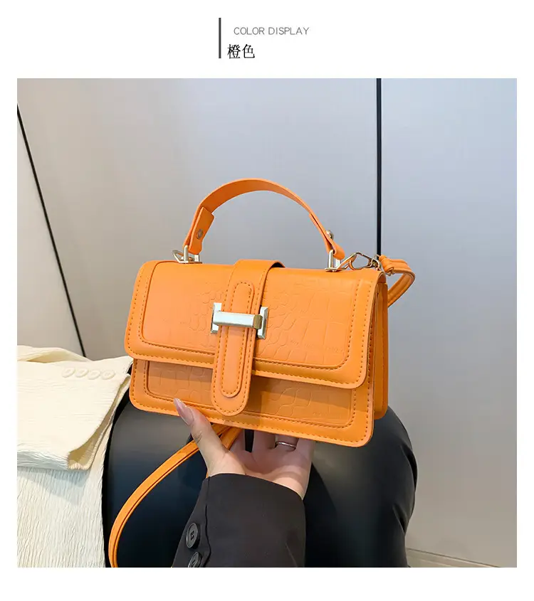 Orange Croc Leather Shoulder Bag for Women 2024 — feature 29