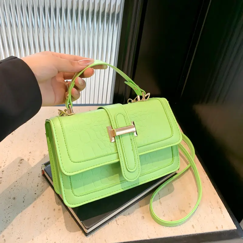 Orange Croc Leather Shoulder Bag for Women 2024 - Image 4
