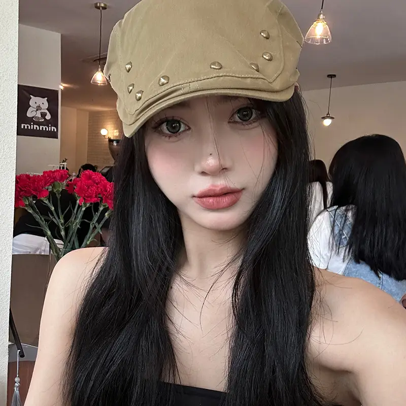 Korean Style Vintage Studded Cap for Women - Image 5