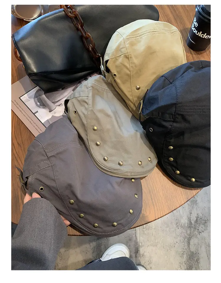 Korean Style Vintage Studded Cap for Women — feature 14