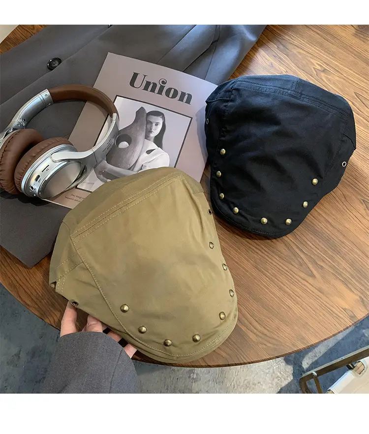 Korean Style Vintage Studded Cap for Women — feature 5