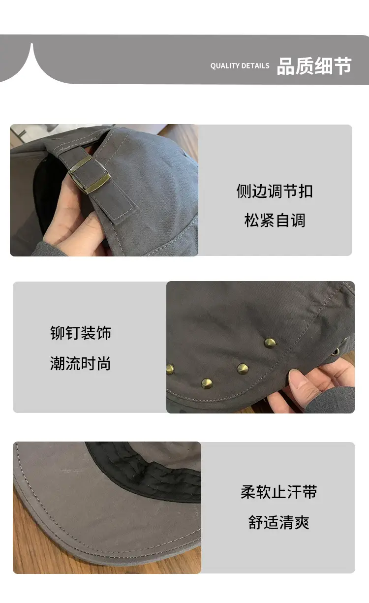 Korean Style Vintage Studded Cap for Women — feature 8