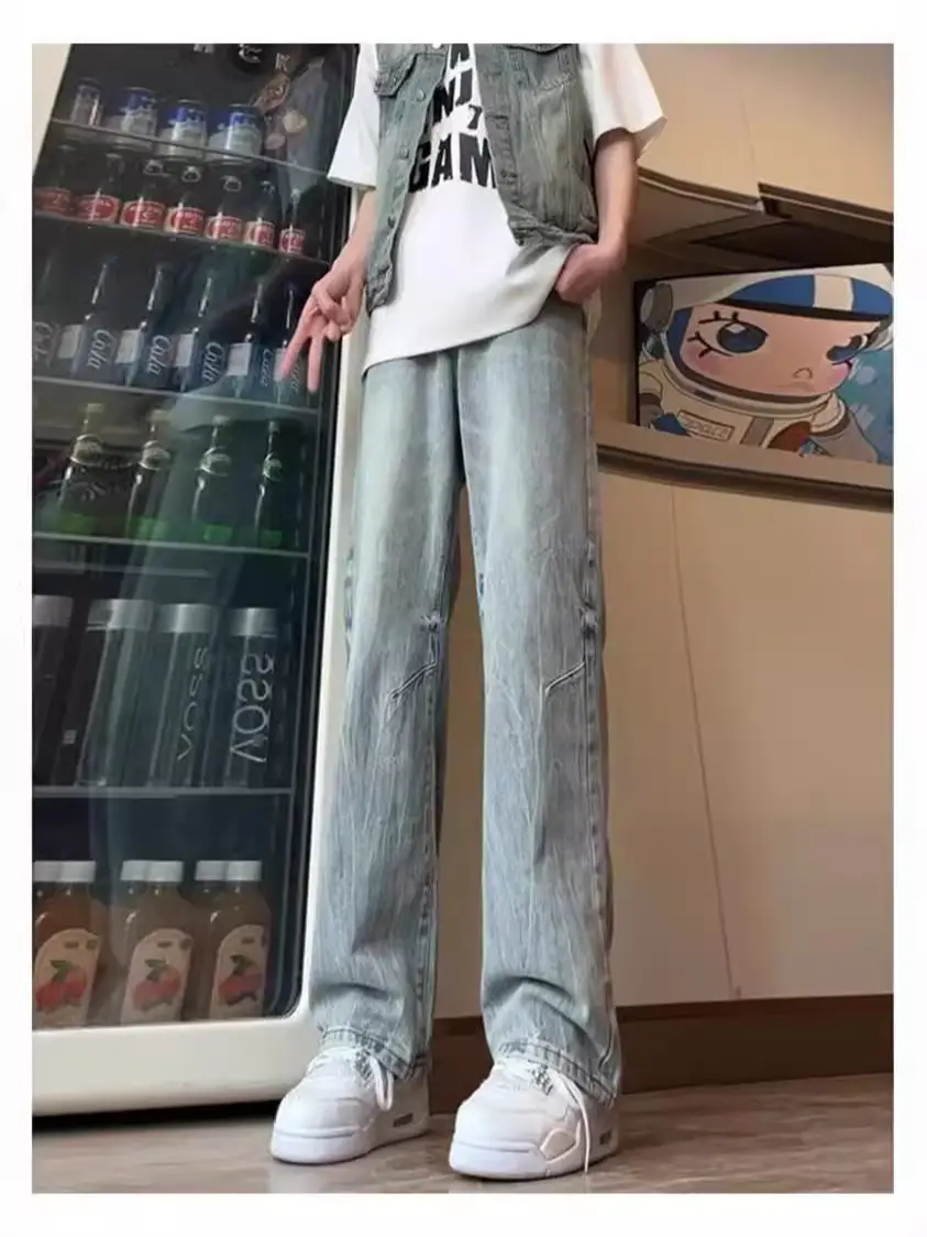 Men's American Style Oversized Jeans Winter Wash - Image 5