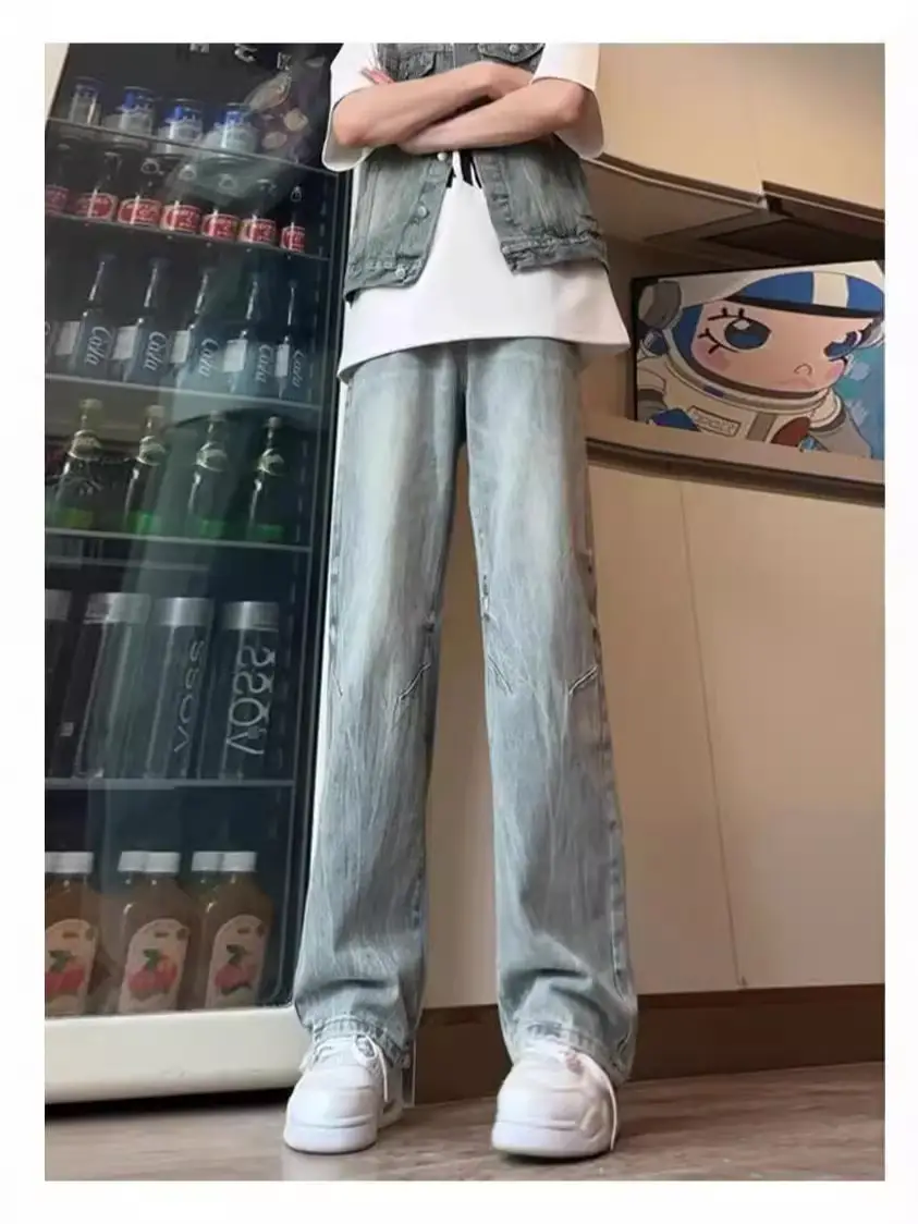 Men's American Style Oversized Jeans Winter Wash - Image 6