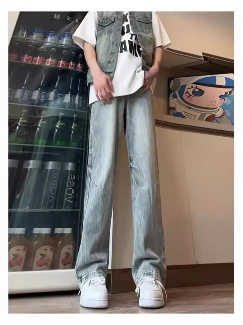 Men's American Style Oversized Jeans Winter Wash - Image 7