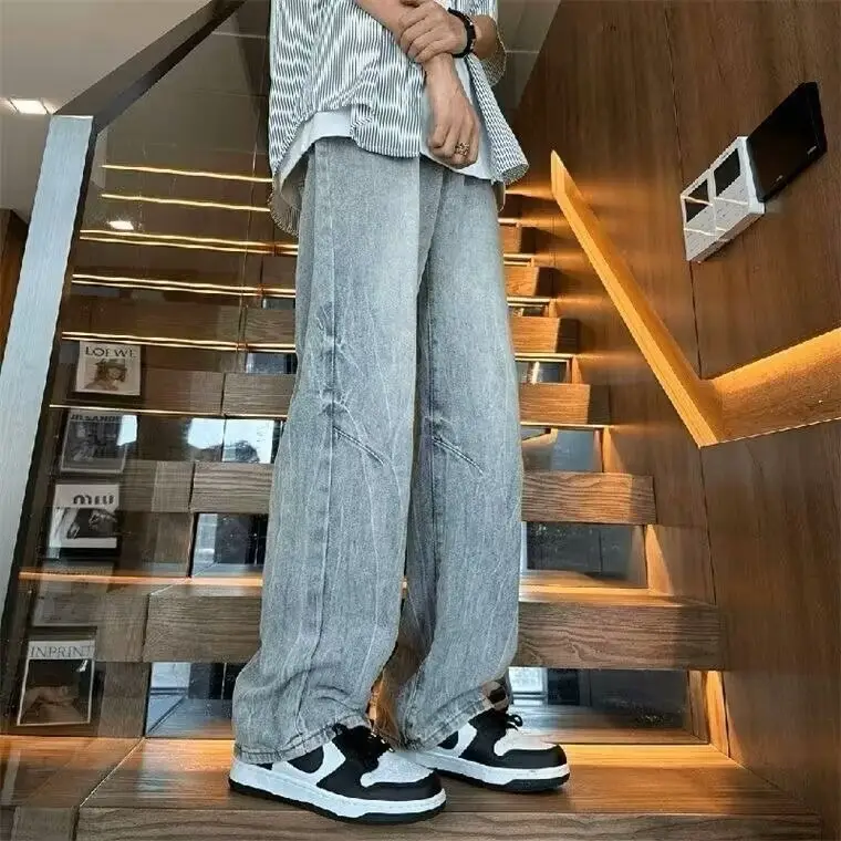 Men's American Style Oversized Jeans Winter Wash - Image 2