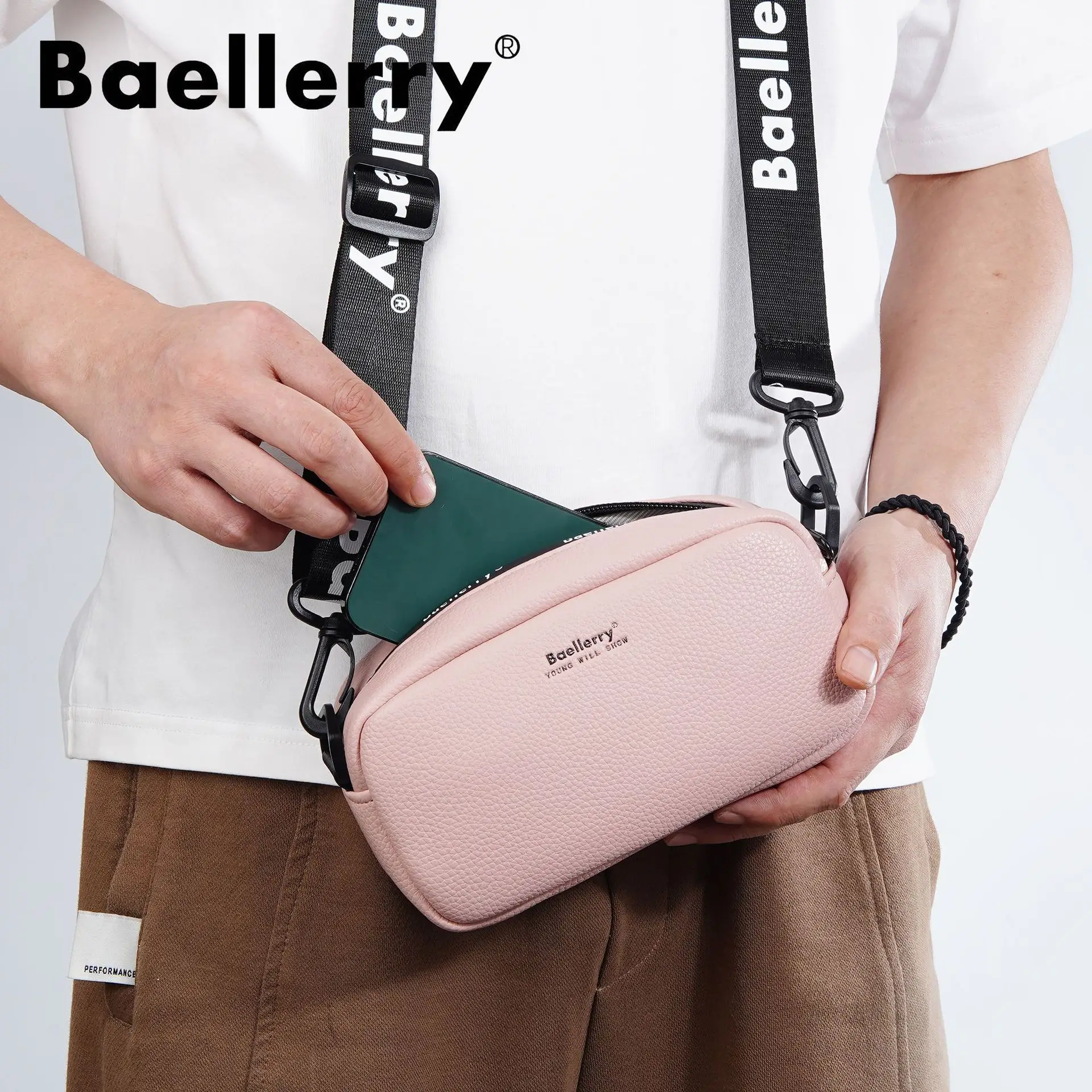 Baellerry Women's Green Crossbody Bag Large Capacity - Image 13