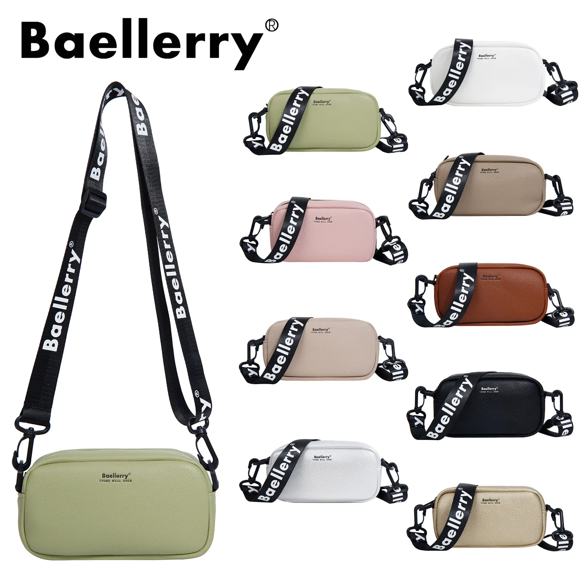 Baellerry Women's Green Crossbody Bag Large Capacity - Image 14
