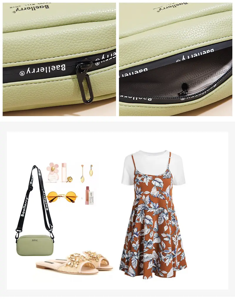Baellerry Women's Green Crossbody Bag Large Capacity — feature 3