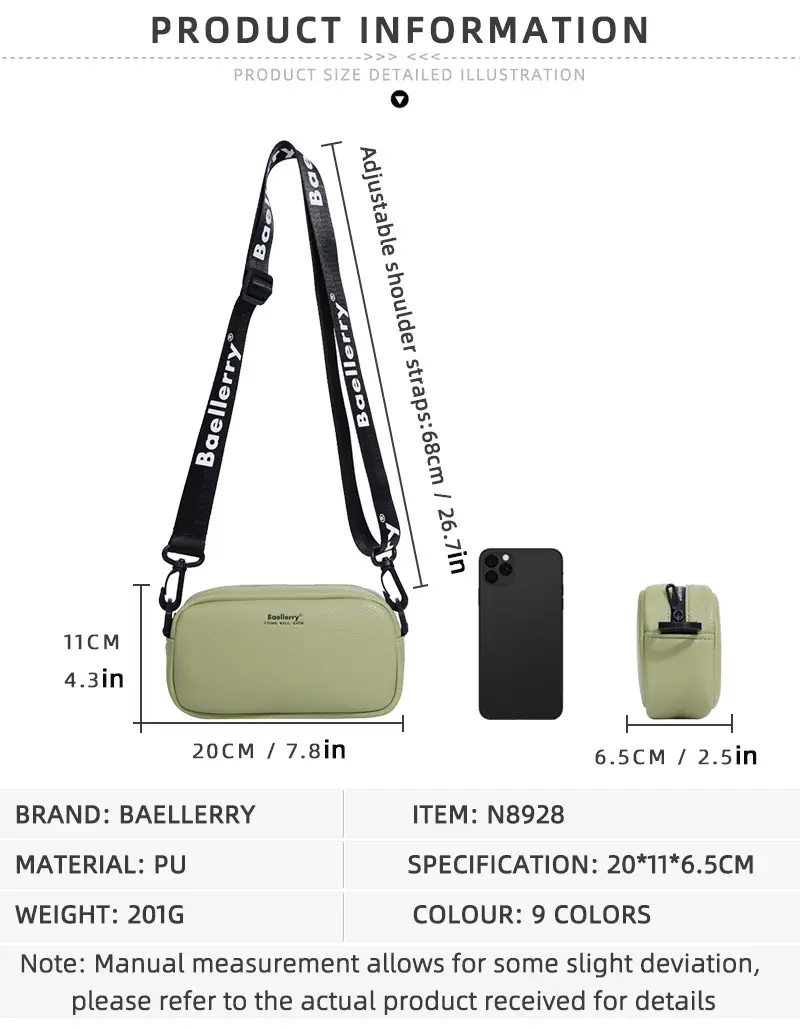 Baellerry Women's Green Crossbody Bag Large Capacity — feature 5