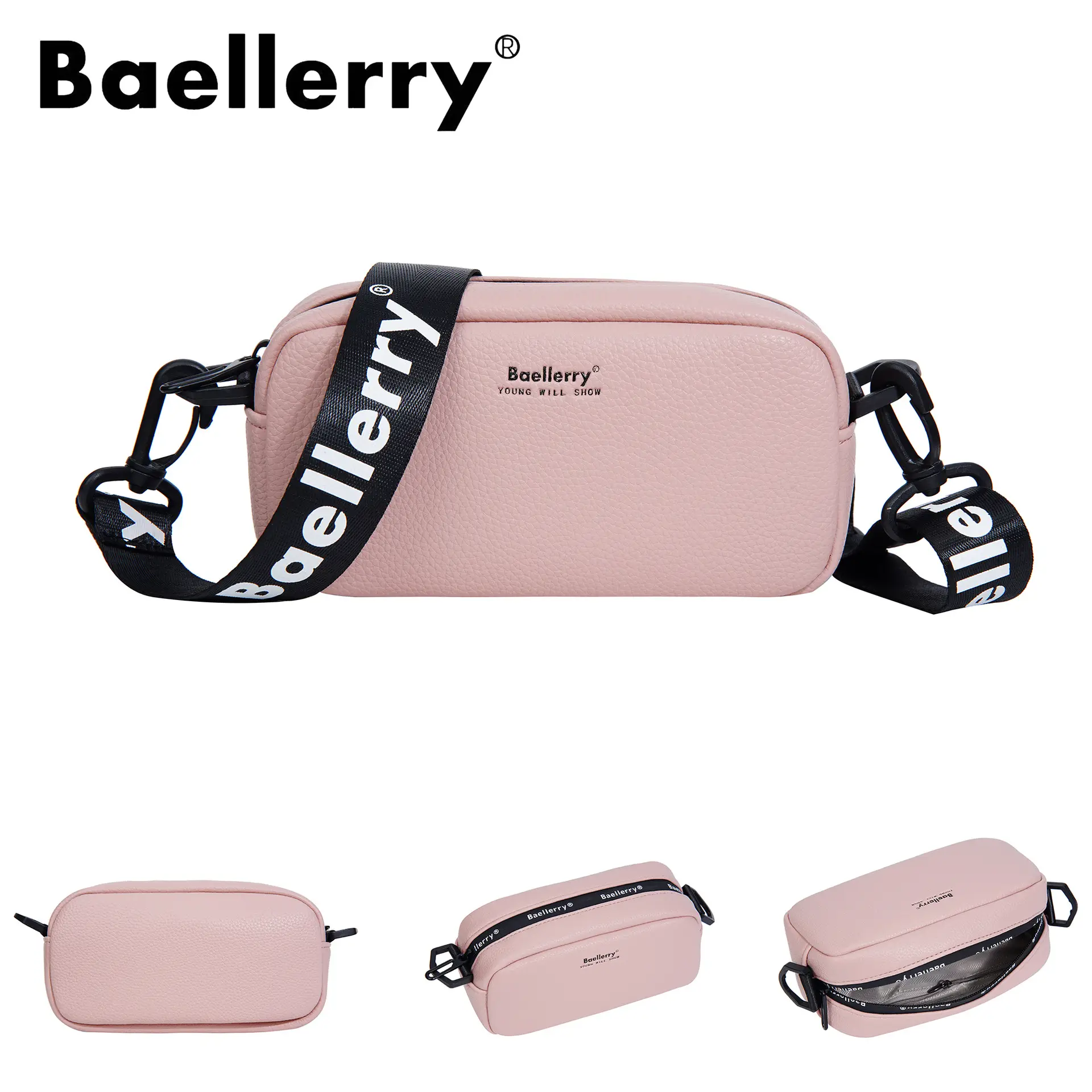 Baellerry Women's Green Crossbody Bag Large Capacity - Image 3