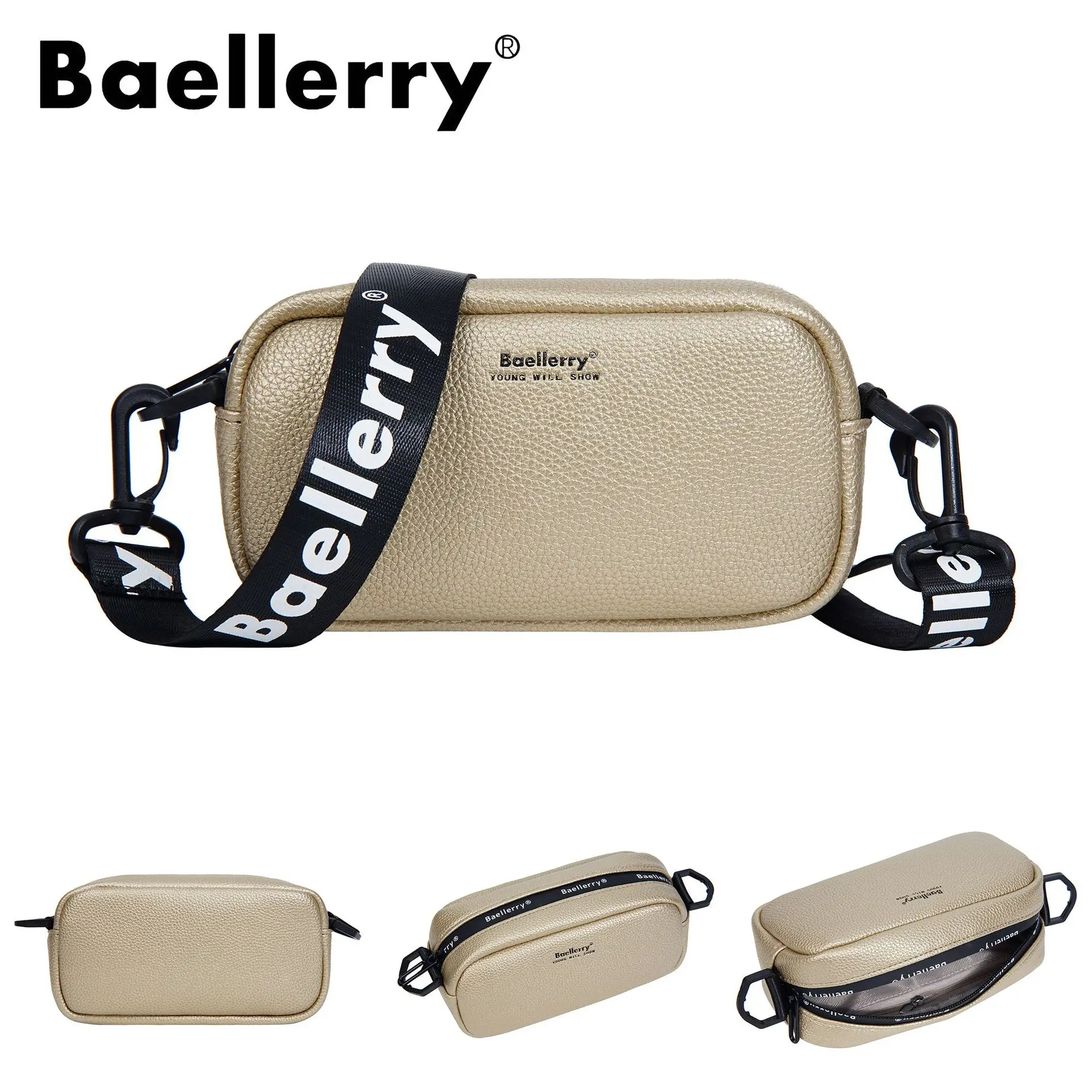Baellerry Women's Green Crossbody Bag Large Capacity - Image 4