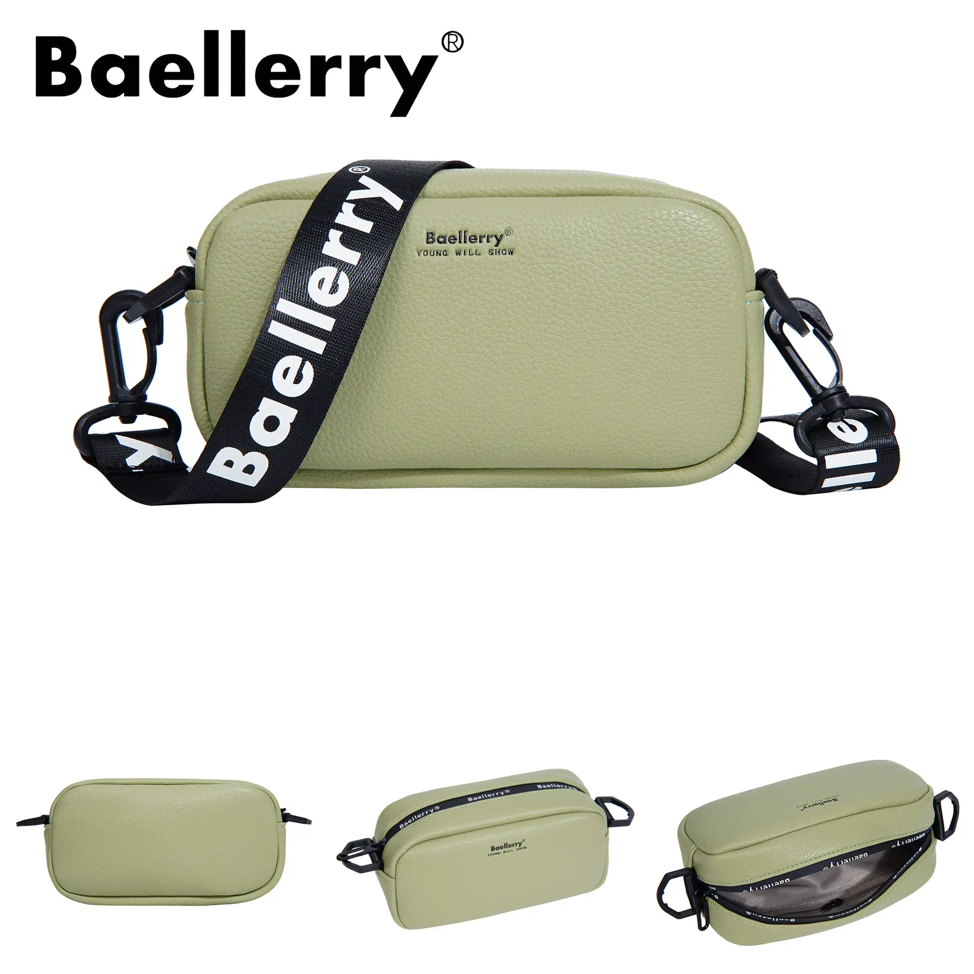 Baellerry Women's Green Crossbody Bag Large Capacity - Image 5