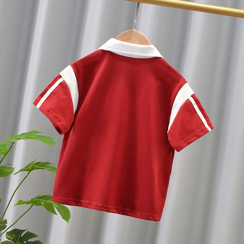 Boys Red Polo Shirt Summer 2024 New Style - Image 2