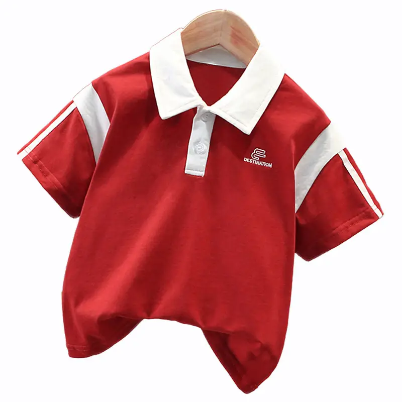 Boys Red Polo Shirt Summer 2024 New Style - Image 5