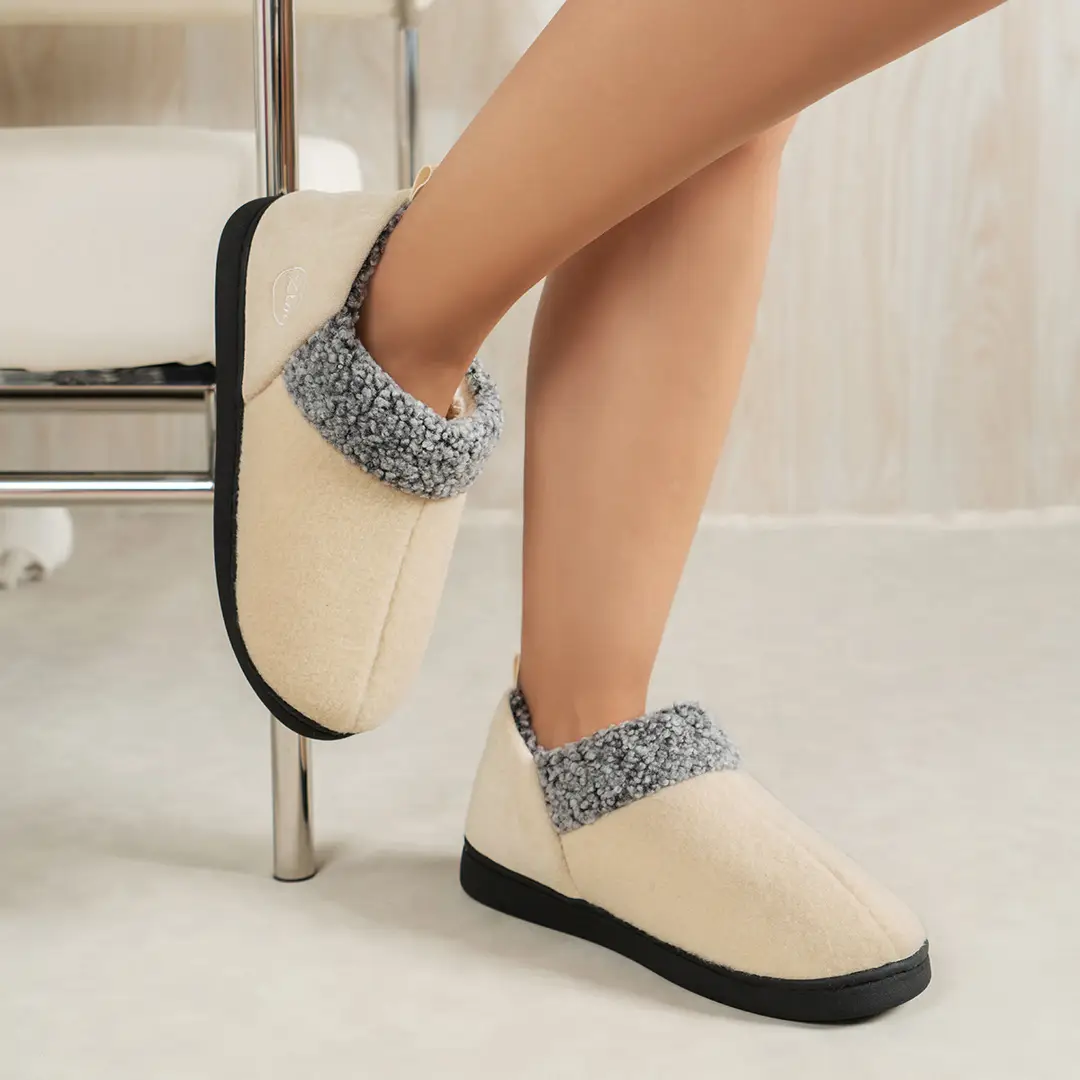 Cross-border winter new cotton slippers indoor Baotou fleece-lined warm non-slip home couples plush slippers wholesale — feature 10