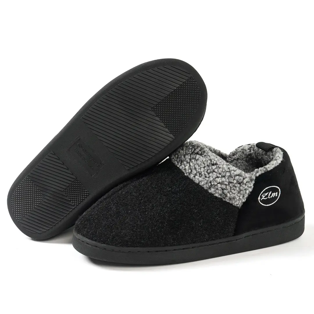 Cross-border winter new cotton slippers indoor Baotou fleece-lined warm non-slip home couples plush slippers wholesale — feature 12