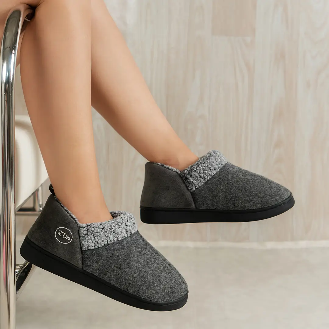 Cross-border winter new cotton slippers indoor Baotou fleece-lined warm non-slip home couples plush slippers wholesale — feature 7