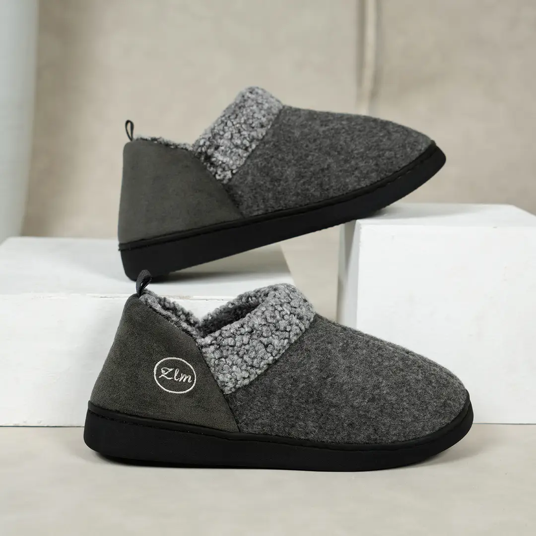 Cross-border winter new cotton slippers indoor Baotou fleece-lined warm non-slip home couples plush slippers wholesale