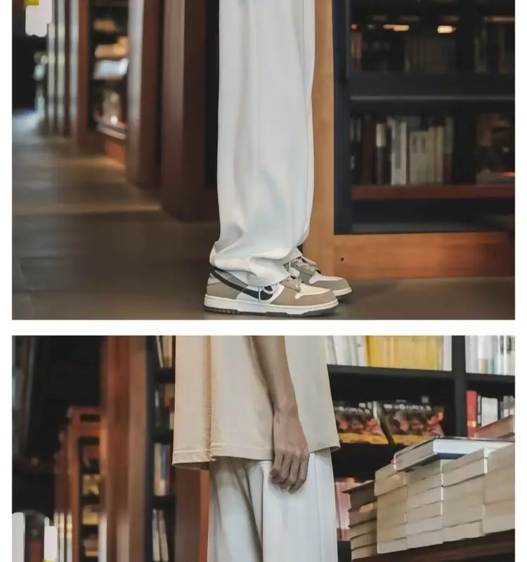 Men's Black Drawstring Pants with White Zipper — feature 14