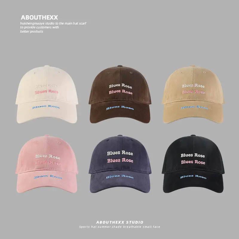 Women's Pink Blue Rose Letter Embroidered Baseball Cap - Image 2