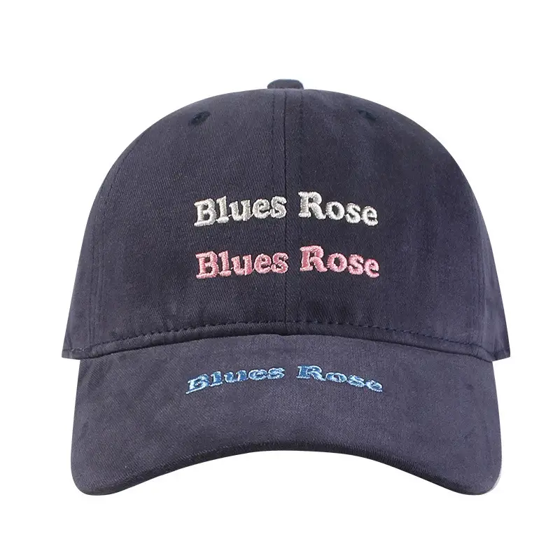 Women's Pink Blue Rose Letter Embroidered Baseball Cap - Image 5