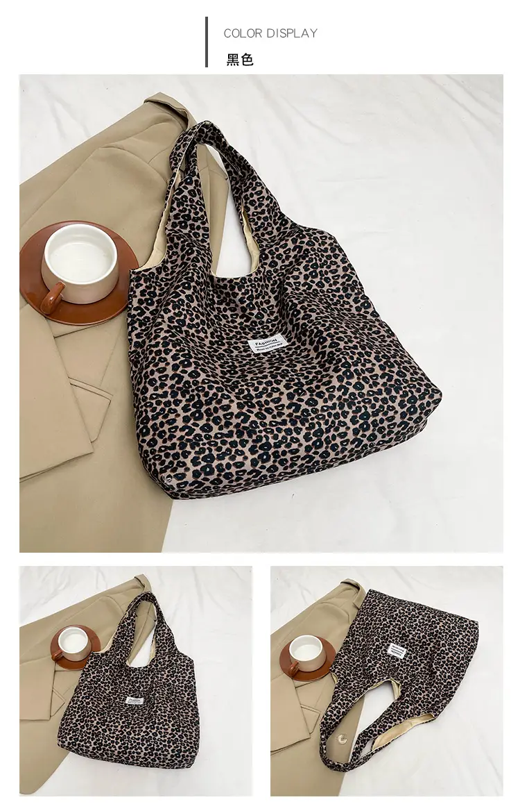 Vintage Leopard Print Large Capacity Women's Tote Bag — feature 14