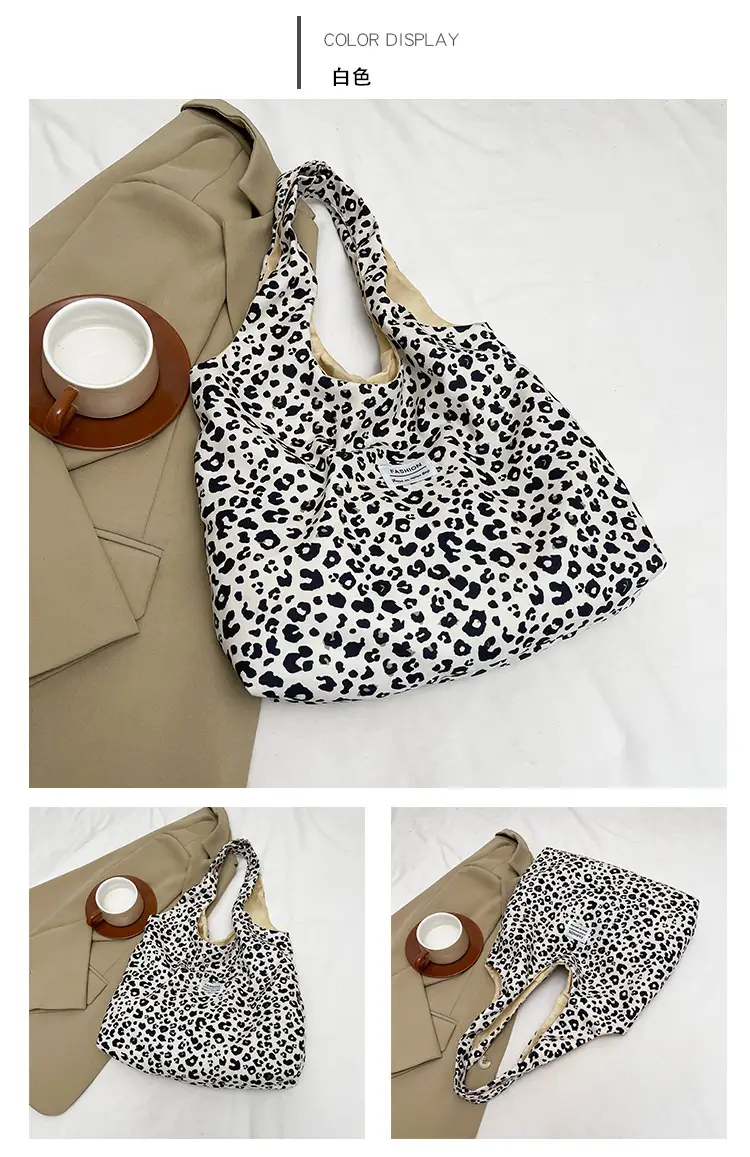 Vintage Leopard Print Large Capacity Women's Tote Bag — feature 15