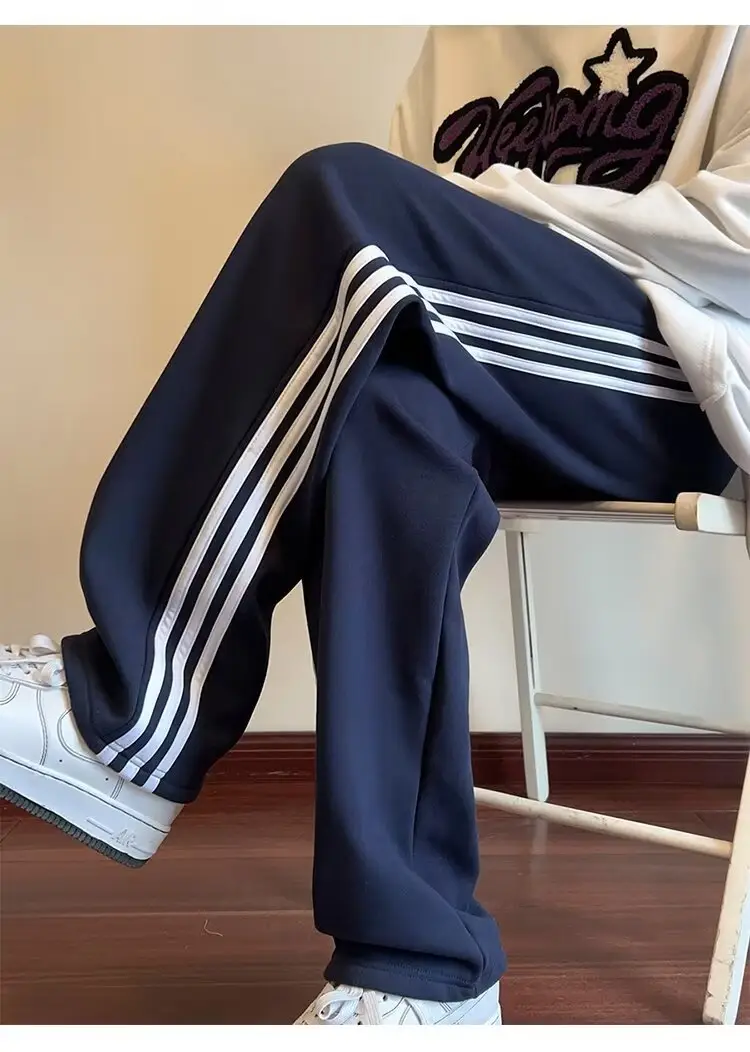 Men Navy Blue 3-Stripes Track Pants — feature 10