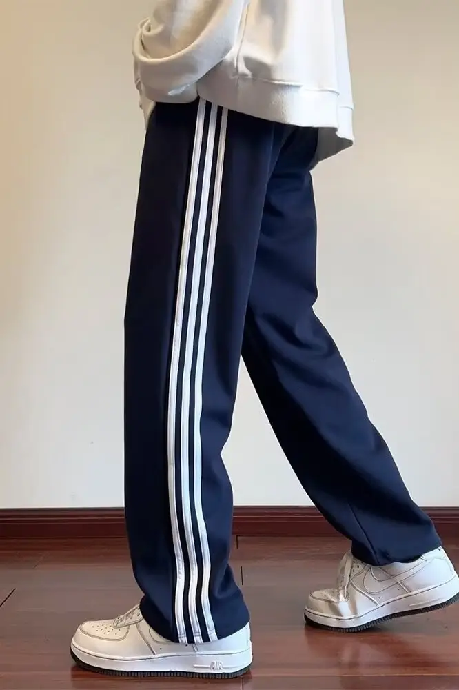 Men Navy Blue 3-Stripes Track Pants — feature 11