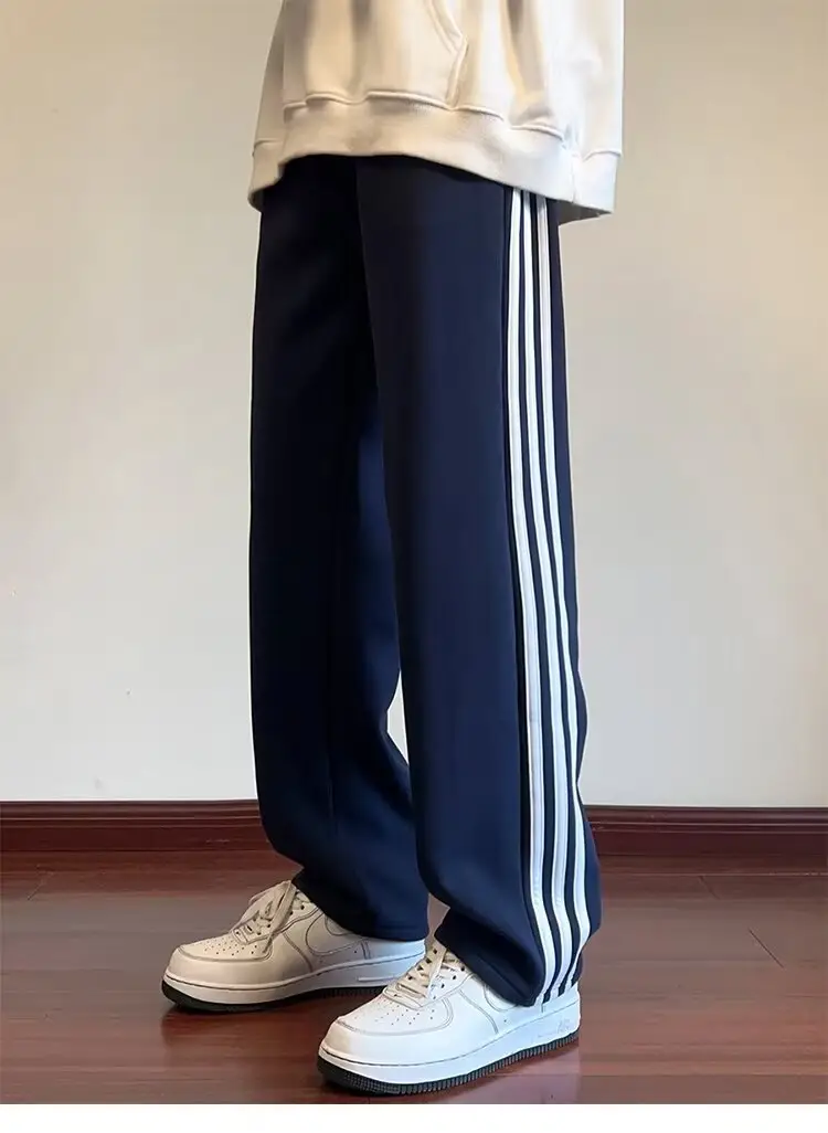 Men Navy Blue 3-Stripes Track Pants — feature 8