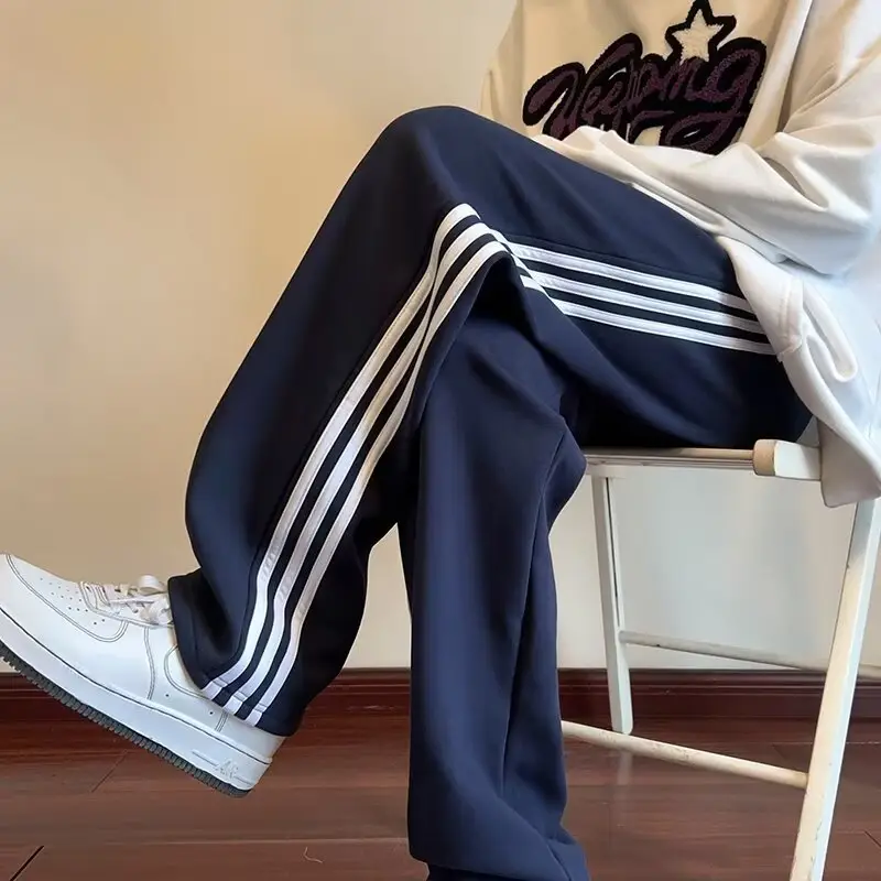 Men Navy Blue 3-Stripes Track Pants - Image 2