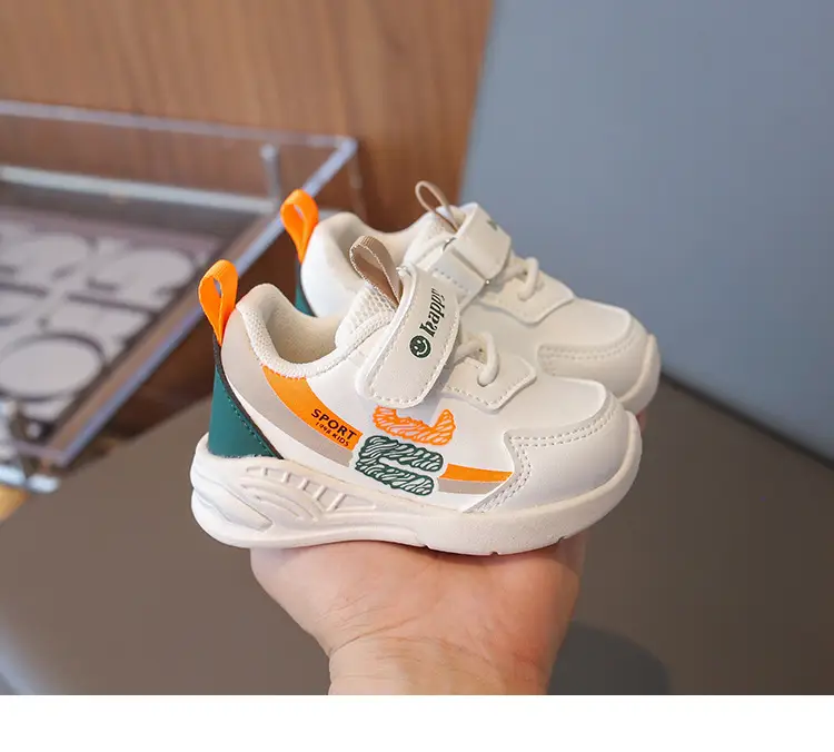 2026 Spring Boys Sneakers Grey White Velcro Strap — feature 12