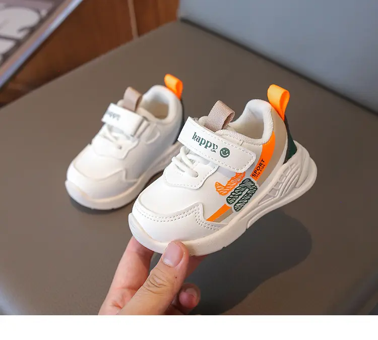 2026 Spring Boys Sneakers Grey White Velcro Strap — feature 13
