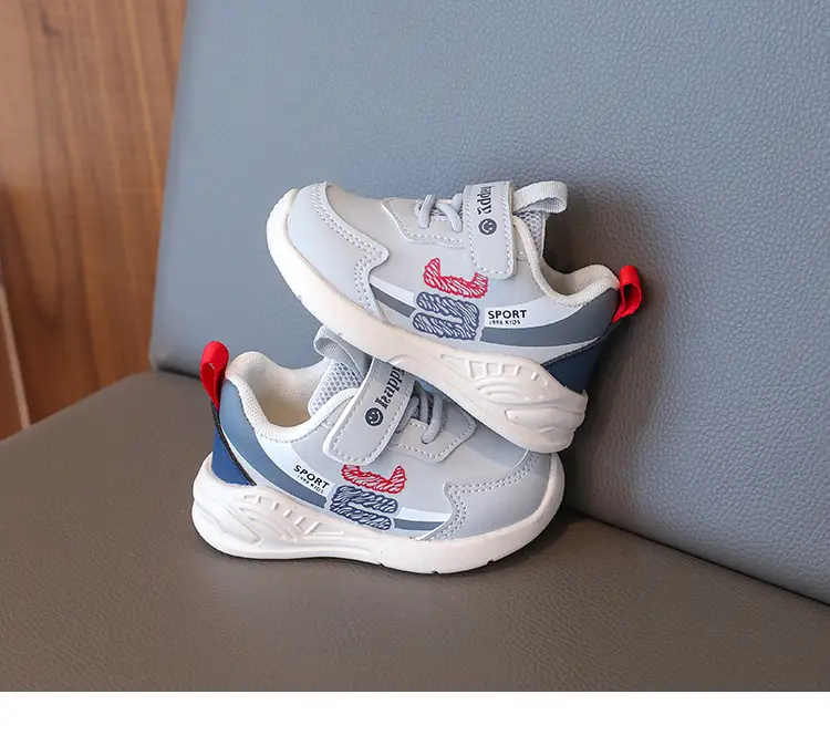 2026 Spring Boys Sneakers Grey White Velcro Strap — feature 17