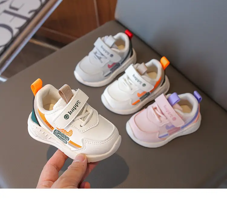 2026 Spring Boys Sneakers Grey White Velcro Strap — feature 8