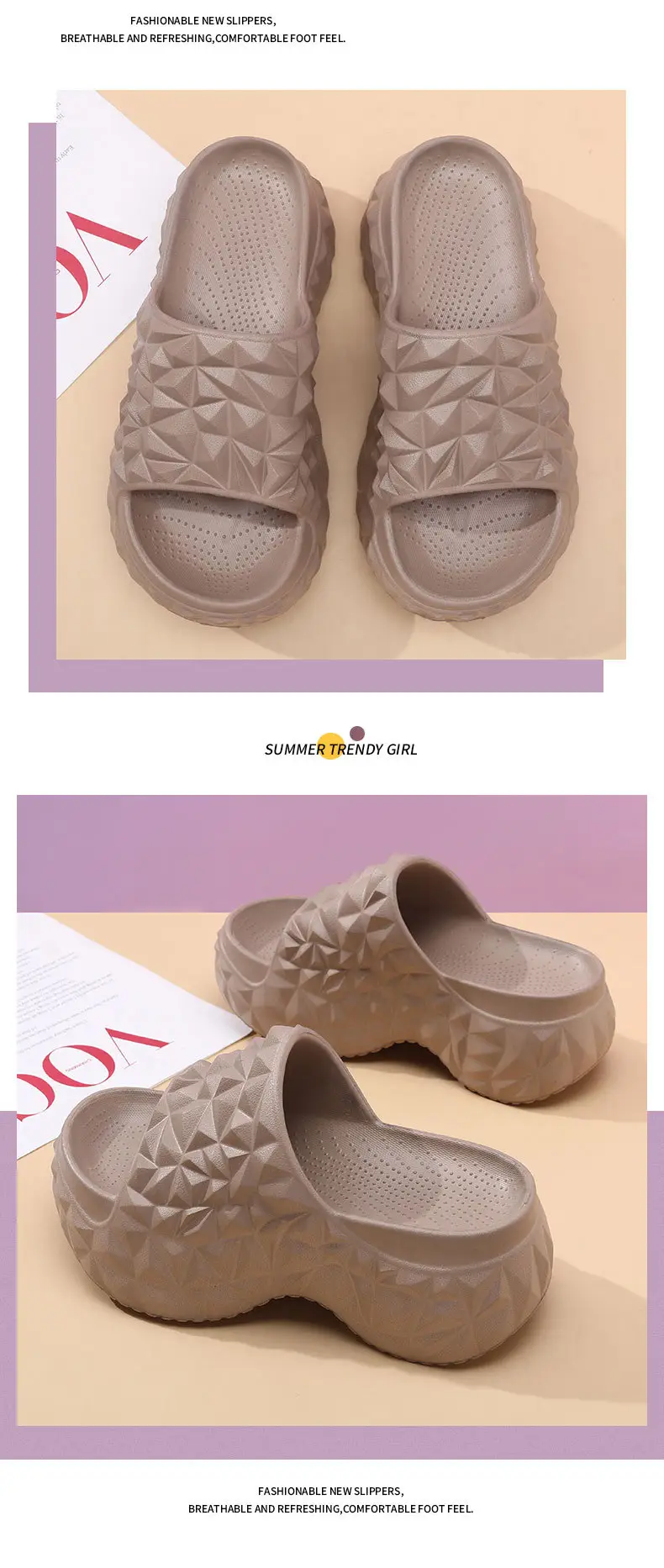 High-Heeled Sandals for Women's Summer Outer Wear, Thick-Soled Heightening Flip-Flops, Non-Slip Durian Soles, Wear-Resistant, Breathable, Non-Stinky Feet Slippers — feature 13