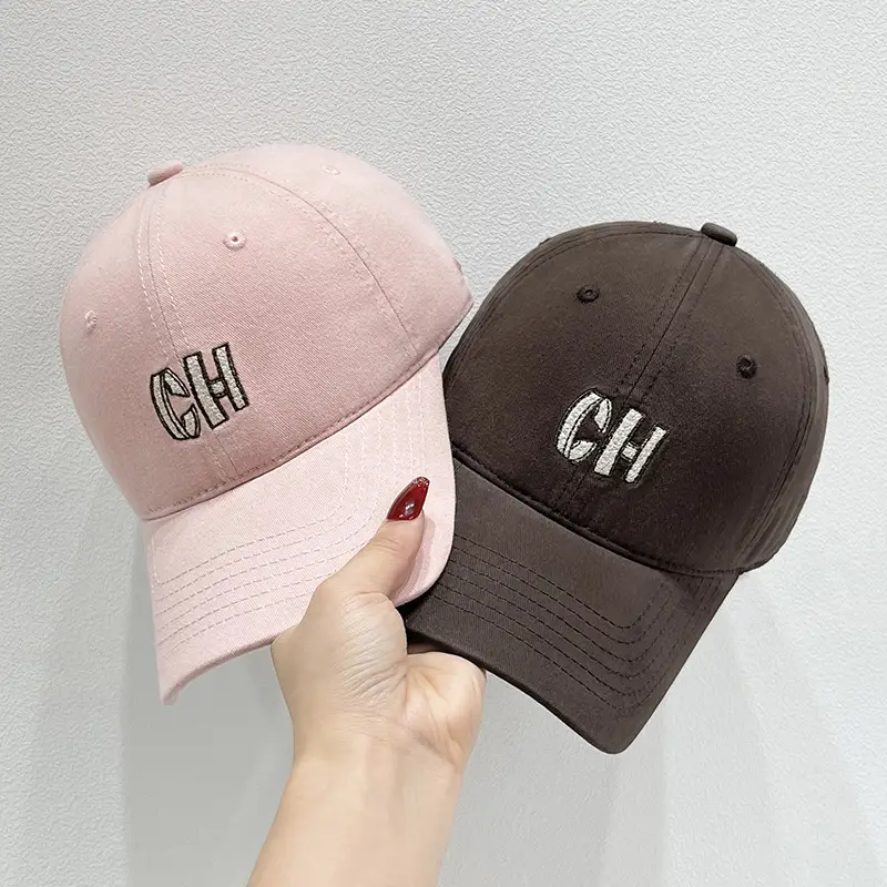 Korean-style Embroidered Baseball Cap Black