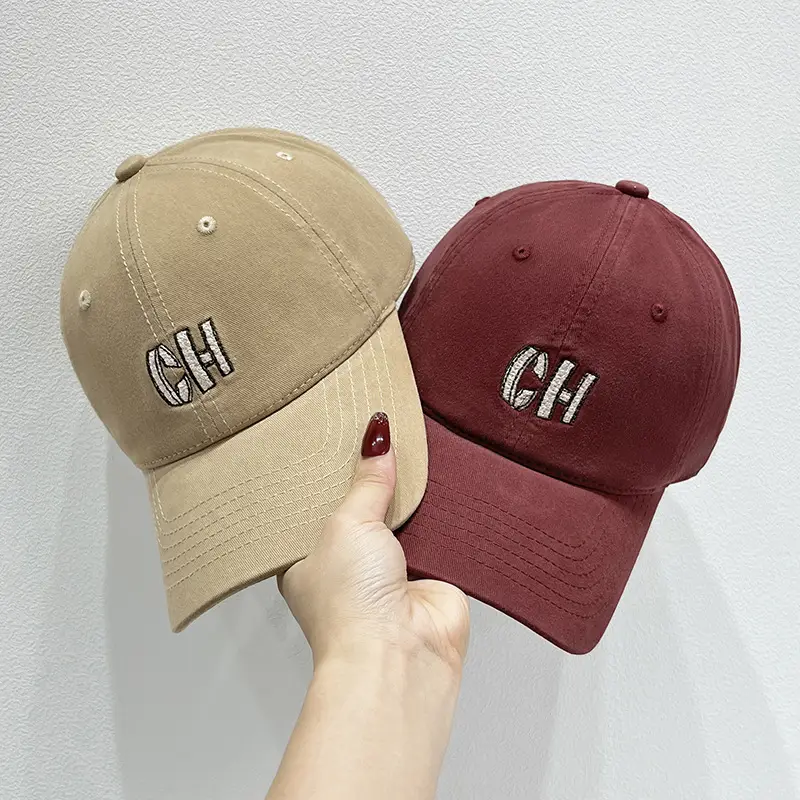 Korean-style Embroidered Baseball Cap Black
