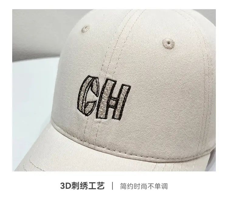 Korean-style Embroidered Baseball Cap Black — feature 4