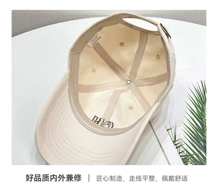Korean-style Embroidered Baseball Cap Black — feature 5